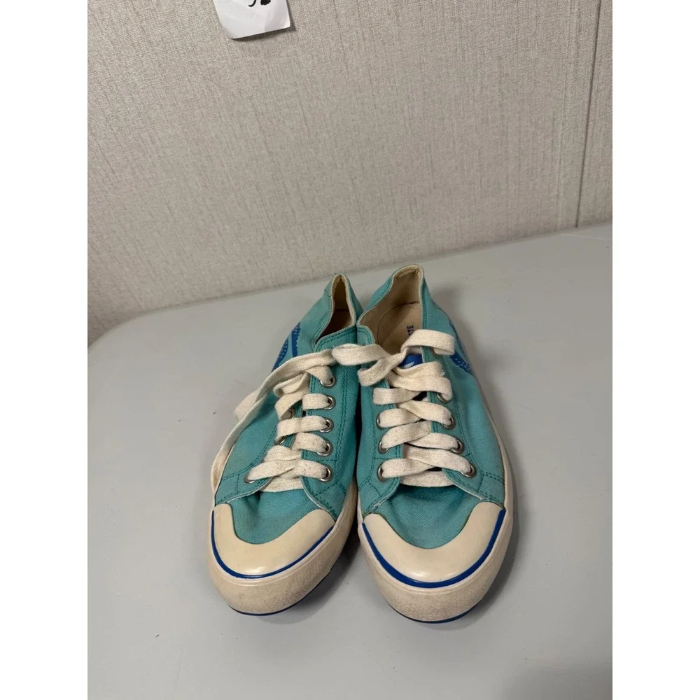 Lacoste Canvas Croc 34W Teal Blue Low Top Sneakers Womens 8 11CAW0735‎